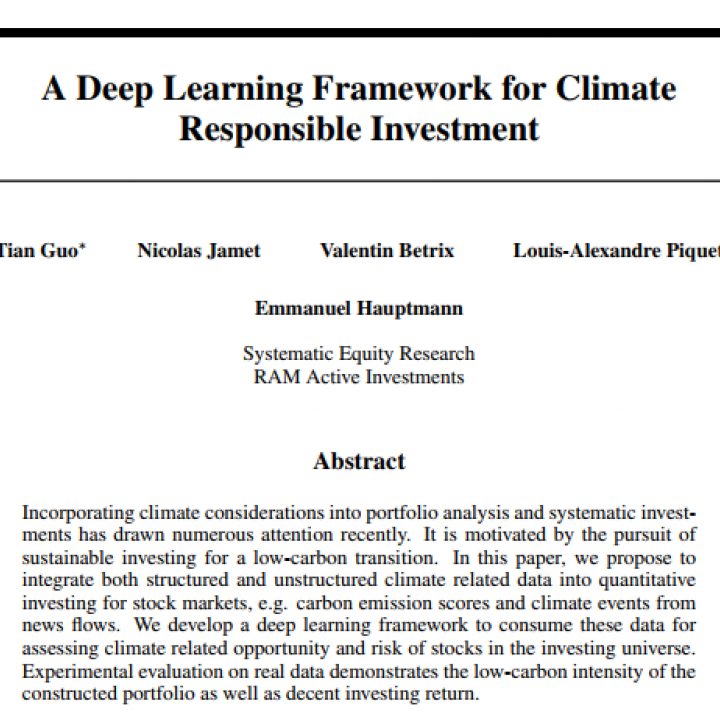 A Deep Learning Framework for Climate Responsible Investment - Academic Paper